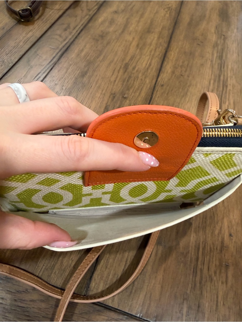 Spartina 449 Cream, Orange & Lime Crossbody Wallet like new - Picture 8 of 8